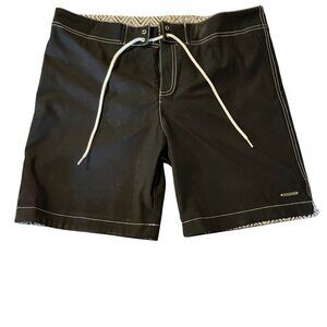 Parke & Ronen Black Swim Trunks Size 34 Drawstring Closure